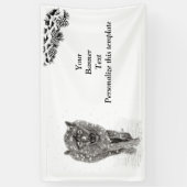 雪怒に黒い狼、野生の冬 横断幕 (縦)