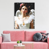 雪愛好家の美しい翼の天使 キャンバスプリント (インサイチュ (リビング))