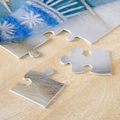 雪感じに覆われた犬 ジグソーパズル (側面)