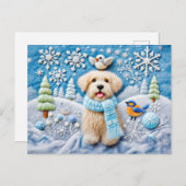 雪感じの冬の犬 ポストカード (正面/裏面)