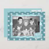 雪感謝していの青いクリスマスの贈り物 ポストカード (正面/裏面)