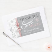 雪感謝してい多くの赤ちゃん女の子ピンクのスノーフレークのシャワー 長方形シール (封筒)