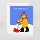 雪感謝してい漫画の猫を片付けるために ポストカード (正面/裏面)