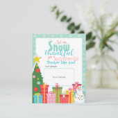 雪感謝先生ありがとうギフトカードホルダー 招待状 (スタンド正面)