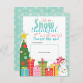雪感謝先生ありがとうギフトカードホルダー 招待状 (正面/裏面)