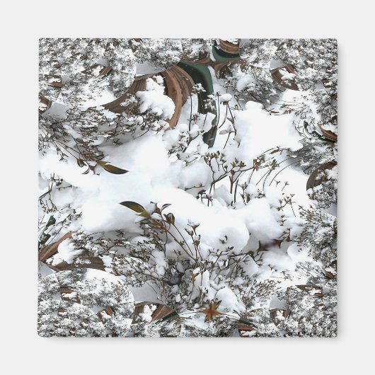 雪抽象芸術 マグネット (正面)