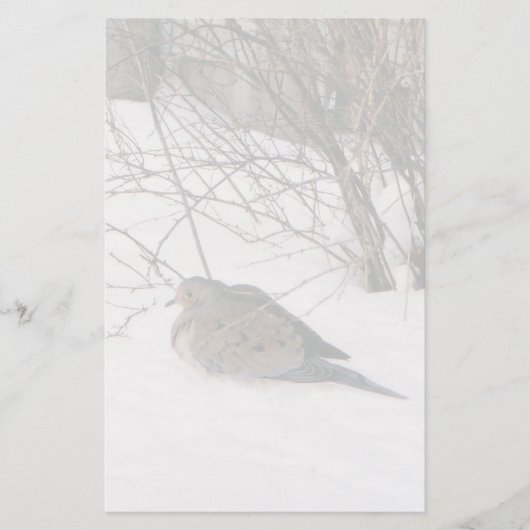 雪文房具にハト 便箋 (正面)