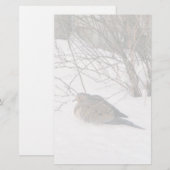 雪文房具にハト 便箋 (正面/裏面)