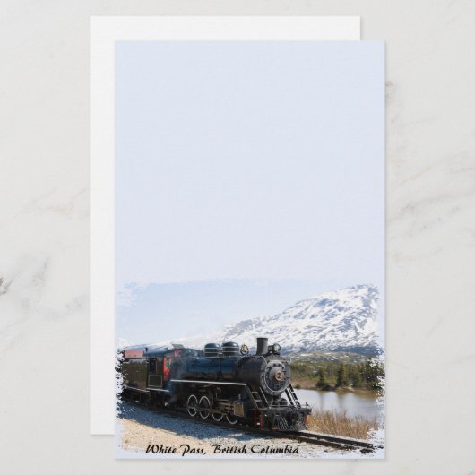 雪文房具のホワイトパストレイン 便箋 (正面/裏面)