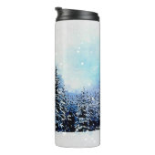 雪旅行熱タンブラー付き常緑林 タンブラー (回転右)