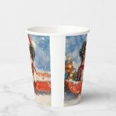 雪日本ののクリスマスを許すそりの顎の犬 紙コップ (左)