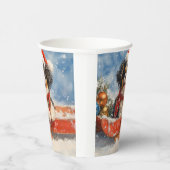 雪日本ののクリスマスを許すそりの顎の犬 紙コップ (右)