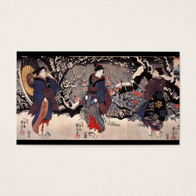 雪日本のの中の女性c.1800年代 (正面)