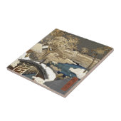 雪日本のの中の橋 タイル (側面)