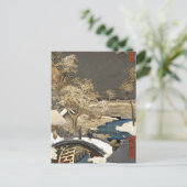 雪日本のの中の橋 ポストカード (スタンド正面)