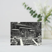 雪日本のの中の神社 ポストカード (スタンド正面)