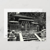 雪日本のの中の神社 ポストカード (正面/裏面)