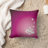 雪日本のウサギと桜 クッション (ブランケット)