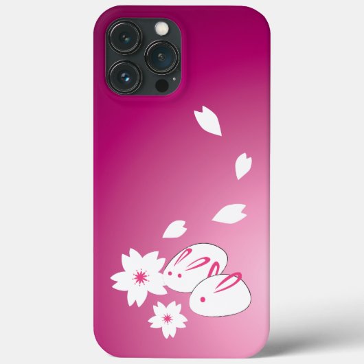 雪日本のウサギと桜 Case-Mate iPhoneケース (裏面)