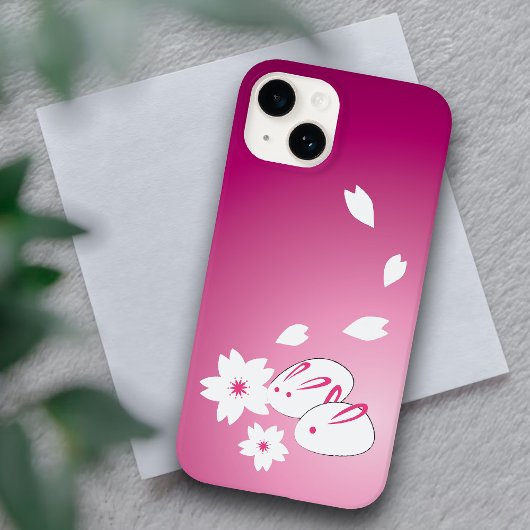 雪日本のウサギと桜iPhone 14ケース Case-Mate iPhoneケース