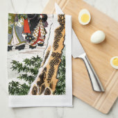 雪日本の景 キッチンタオル (四つ折り)