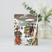 雪日本の景 ポストカード (スタンド正面)