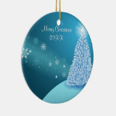 雪景きらめく観 セラミックオーナメント (右)