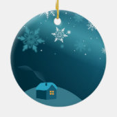 雪景きらめく観 セラミックオーナメント (裏面)