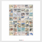 雪景日本の木版画 シール (シート)