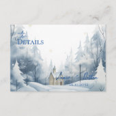 雪景色かわいらし冬の結婚式詳細 エンクロージャーカード (正面)