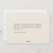 雪景色とモミの木 – メリークリスマス シーズンカード (裏面)