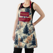 雪景色と松の冬のワンダーランド エプロン (インサイチュ)