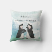 雪景色に愛らしいペンギンベビー クッション (裏面)