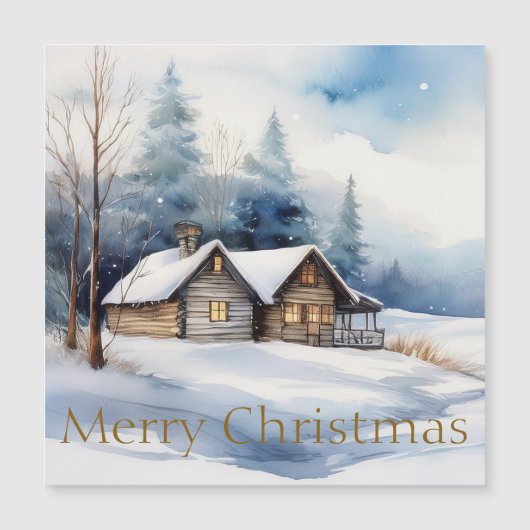 雪景色のキャビン メリークリスマス (正面)