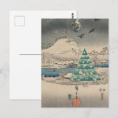 雪景色のクリスマスツリー ポストカード (正面/裏面)