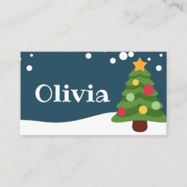 雪景色のクリスマス プレイスカード