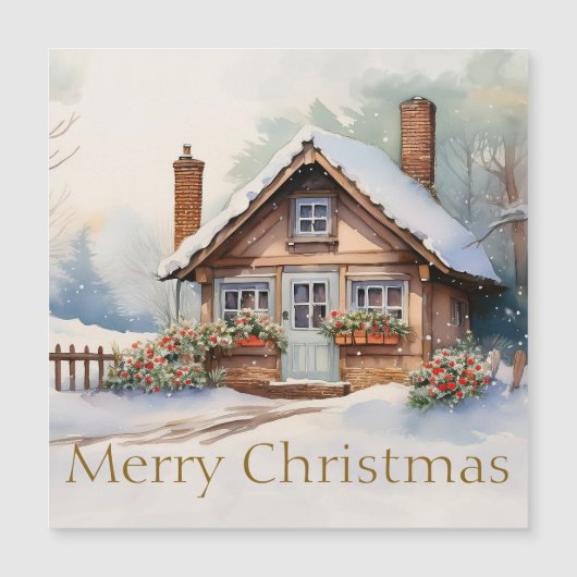 雪景色のメリークリスマスキャビン (正面)