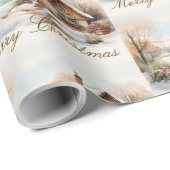 雪景色のメリークリスマスキャビン ラッピングペーパー (ロールコーナー)