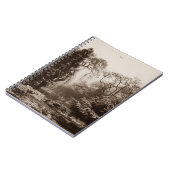 雪景色の公園と冬の木の風景 ノートブック (左側)