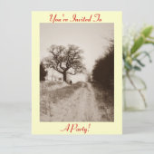 雪景色の写真クリスマスパーティの招待状 招待状 (スタンド正面)