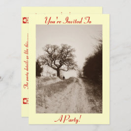 雪景色の写真クリスマスパーティの招待状 招待状