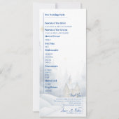 雪景色の冬のウェディングプログラム 招待状 (裏面)