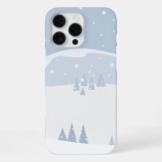 雪景色の冬の風景 iPhoneケース (裏面)