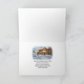 雪景色の友人のクリスマス シーズンカード (内部)