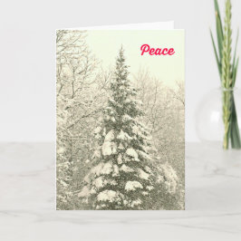 雪景色の平和クリスマスカード シーズンカード