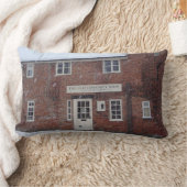 雪景色の昔の好奇心店のセピア写真 ランバークッション (ブランケット)