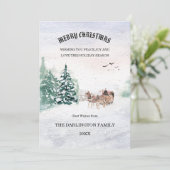 雪景色の森メリークリスマスホリデーカード シーズンカード (スタンド正面)
