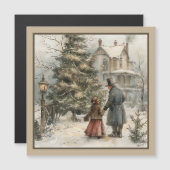 雪景色の磁気カード (正面/裏面)