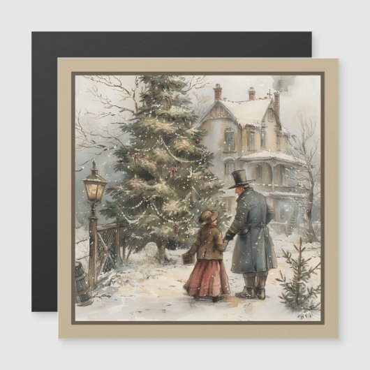 雪景色の磁気カード (正面/裏面)