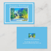 雪景色クリスマスカードの教会 ノートカード (正面/裏面)